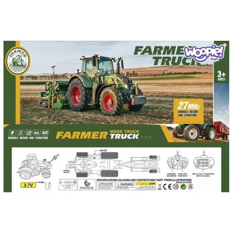 WOOPIE Traktor z Przyczepą na Pilota Sterowany RC - Skala 1:24 WOOPIE Traktor z Przyczepą na Pilota Sterowany RC - Skala 1:24