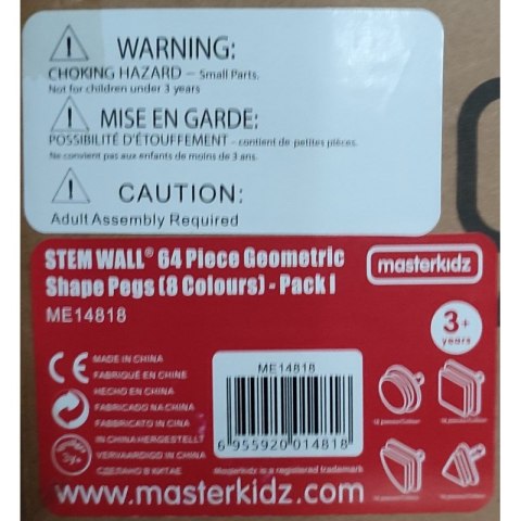 MASTERKIDZ Zestaw Kołeczki w kształcie figur geometrycznych 64szt do tablic STEM MASTERKIDZ Zestaw Kołeczki w kształcie figur geometrycznych 64szt do tablic STEM
