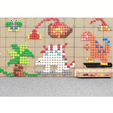 MASTERKIDZ Zestaw Kołeczki w kształcie figur geometrycznych 64szt do tablic STEM MASTERKIDZ Zestaw Kołeczki w kształcie figur geometrycznych 64szt do tablic STEM