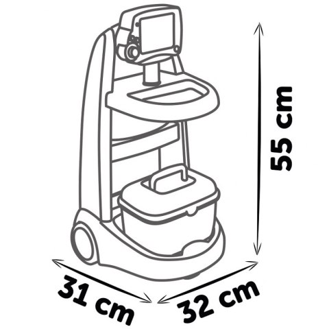 SMOBY Elektroniczny Wózek Medyczny Lekarski 16 akcesoriów SMOBY Elektroniczny Wózek Medyczny Lekarski 16 akcesoriów