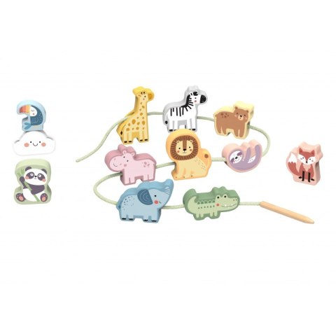TOOKY TOY Drewniane Klocki do nawlekania ZOO TOOKY TOY Drewniane Klocki do nawlekania ZOO
