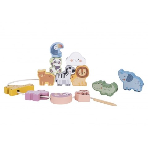 TOOKY TOY Drewniane Klocki do nawlekania ZOO TOOKY TOY Drewniane Klocki do nawlekania ZOO