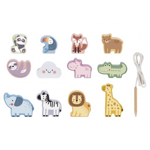 TOOKY TOY Drewniane Klocki do nawlekania ZOO TOOKY TOY Drewniane Klocki do nawlekania ZOO
