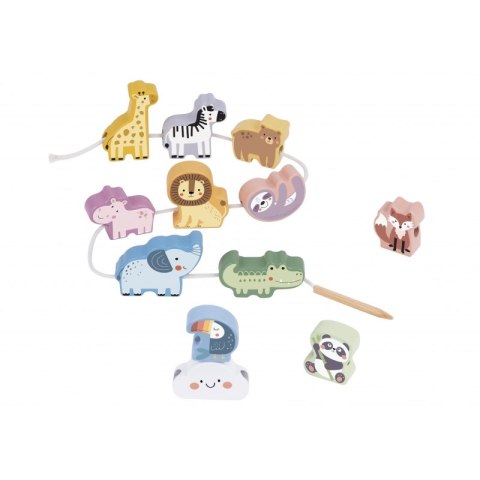 TOOKY TOY Drewniane Klocki do nawlekania ZOO TOOKY TOY Drewniane Klocki do nawlekania ZOO