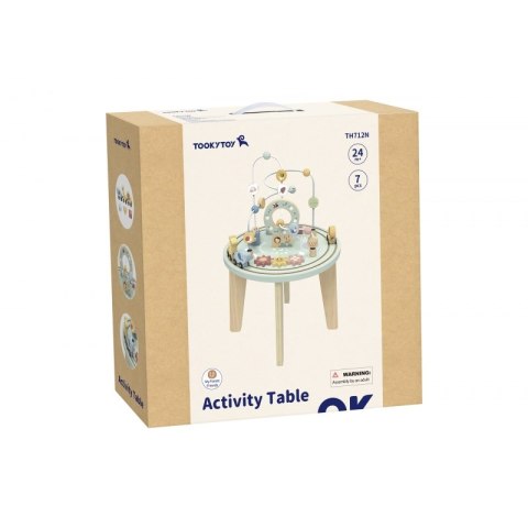 TOOKY TOY Drewniany Stół Aktywności Montessori Pętla Motoryczna TOOKY TOY Drewniany Stół Aktywności Montessori Pętla Motoryczna