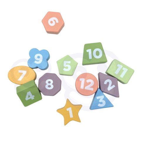 TOOKY TOY Zegar Drewniana Zabawka Edukacyjna Nauka Czasu Kształtów TOOKY TOY Zegar Drewniana Zabawka Edukacyjna Nauka Czasu Kształtów