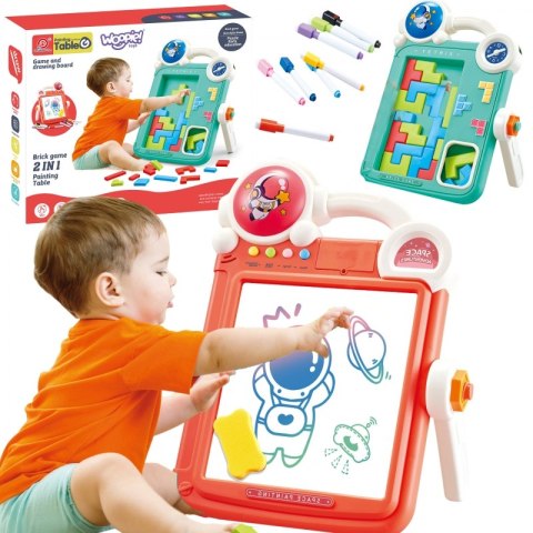 WOOPIE Dwustronna Tablica do Rysowania Gra Tetris 2w1 Pomarańczowa WOOPIE Dwustronna Tablica do Rysowania Gra Tetris 2w1 Pomarańczowa