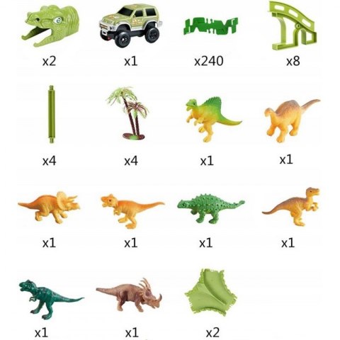 WOOPIE Tor Samochodowy XXL Dinozaury 240 el. WOOPIE Tor Samochodowy XXL Dinozaury 240 el.