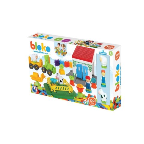 MOCHTOYS Klocki Jeżyki Pin Bricks FARMA w Kartonie 100 el. + 3 Figurki MOCHTOYS Klocki Jeżyki Pin Bricks FARMA w Kartonie 100 el. + 3 Figurki