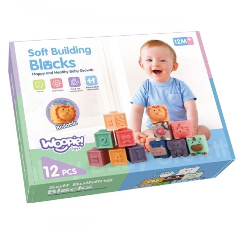 WOOPIE BABY Klocki Sensoryczne Układanka do Ściskania Dźwięk Nauka Liczenia 12 el. WOOPIE BABY Klocki Sensoryczne Układanka do Ściskania Dźwięk Nauka Liczenia 12 el.