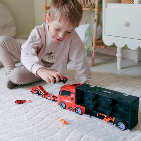 WOOPIE Zestaw Ciężarówka Transporter 3w1 Czerwony 11 el. WOOPIE Zestaw Ciężarówka Transporter 3w1 Czerwony 11 el.