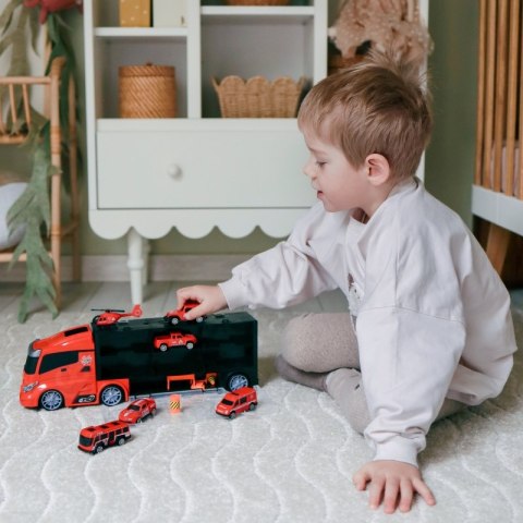WOOPIE Zestaw Ciężarówka Transporter 3w1 Czerwony 11 el. WOOPIE Zestaw Ciężarówka Transporter 3w1 Czerwony 11 el.