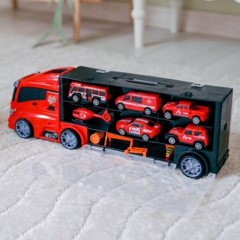 WOOPIE Zestaw Ciężarówka Transporter 3w1 Czerwony 11 el. WOOPIE Zestaw Ciężarówka Transporter 3w1 Czerwony 11 el.