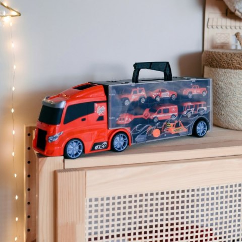 WOOPIE Zestaw Ciężarówka Transporter 3w1 Czerwony 11 el. WOOPIE Zestaw Ciężarówka Transporter 3w1 Czerwony 11 el.