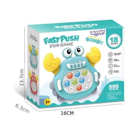 WOOPIE Gra POP IT Elektroniczna Antystresowa Zręcznościowa Krab Czerwony WOOPIE Gra POP IT Elektroniczna Antystresowa Zręcznościowa Krab Czerwony