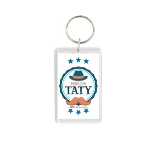 Brelok 6szt. plastikowy dwustronny w kształcie prostokąta "Brelok Taty"