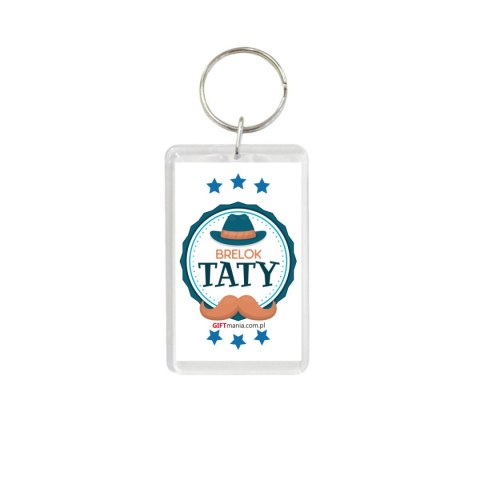 Brelok 6szt. plastikowy dwustronny w kształcie prostokąta "Brelok Taty" Brelok 6szt. plastikowy dwustronny w kształcie prostokąta "Brelok Taty"