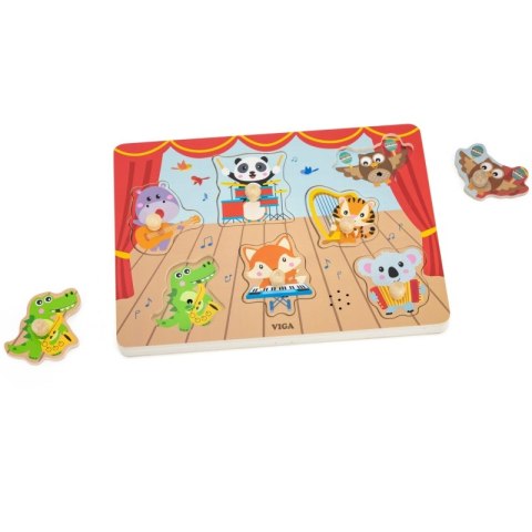 VIGA Puzzle Dźwiękowe Dopasuj Muzykujące Zwierzęta VIGA Puzzle Dźwiękowe Dopasuj Muzykujące Zwierzęta