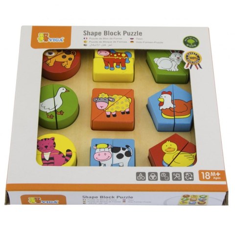 VIGA Puzzle Edukacyjne Drewniane Zwierzęta VIGA Puzzle Edukacyjne Drewniane Zwierzęta