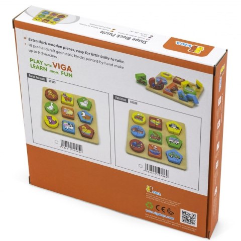 VIGA Puzzle Edukacyjne Drewniane Zwierzęta VIGA Puzzle Edukacyjne Drewniane Zwierzęta