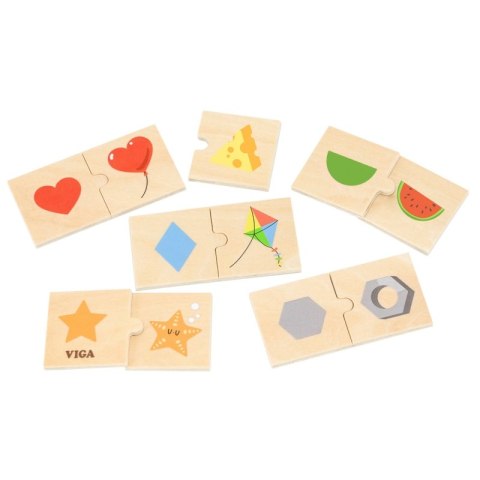 VIGA Zestaw Puzzle Łączenie Kształtów i Przedmiotów VIGA Zestaw Puzzle Łączenie Kształtów i Przedmiotów