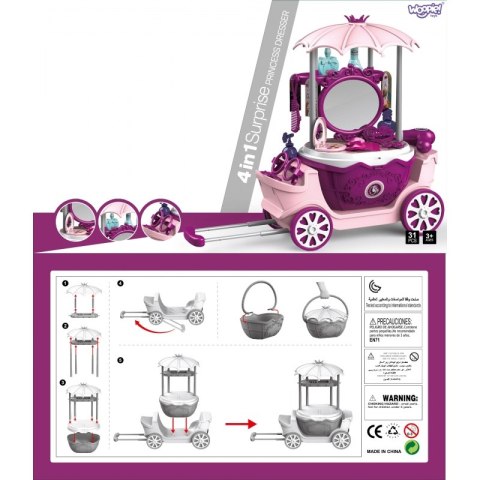 WOOPIE Salon Piękności Urody Toaletka na Kółkach Wózek Wlizka 31 akc. 4w1 WOOPIE Salon Piękności Urody Toaletka na Kółkach Wózek Wlizka 31 akc. 4w1