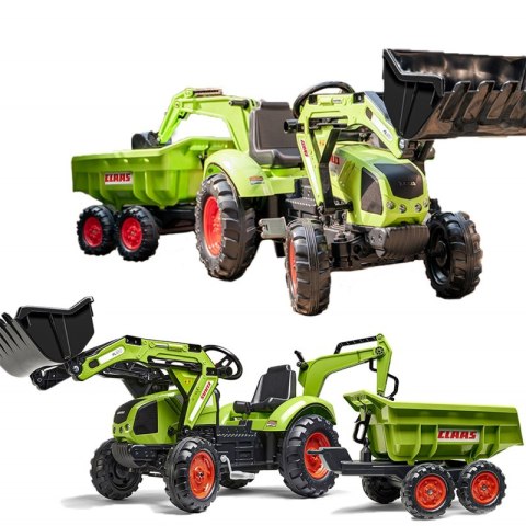 FALK Traktor CLAAS AVEC Zielony na Pedały z Przyczepką od 3 Lat FALK Traktor CLAAS AVEC Zielony na Pedały z Przyczepką od 3 Lat