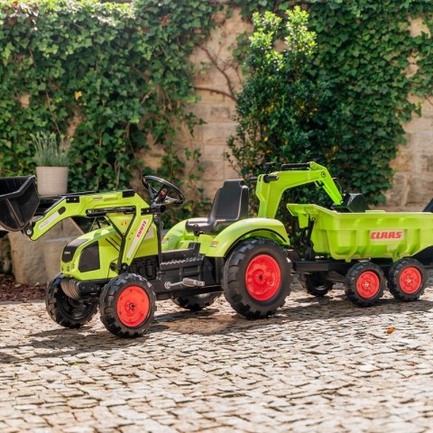 FALK Traktor CLAAS AVEC Zielony na Pedały z Przyczepką od 3 Lat FALK Traktor CLAAS AVEC Zielony na Pedały z Przyczepką od 3 Lat