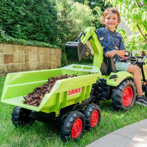 FALK Traktor CLAAS AVEC Zielony na Pedały z Przyczepką od 3 Lat FALK Traktor CLAAS AVEC Zielony na Pedały z Przyczepką od 3 Lat