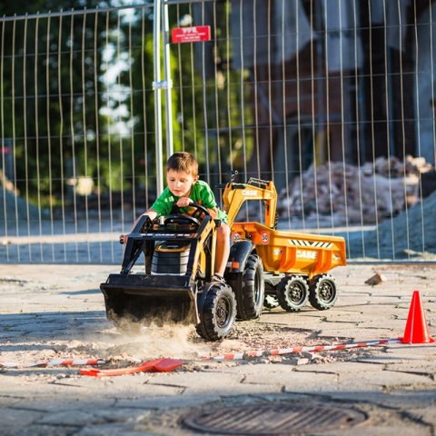 FALK Traktor Case IH Backhoe Pomarańczowy z Przyczepką Ruchoma Łyżka od 3 Lat FALK Traktor Case IH Backhoe Pomarańczowy z Przyczepką Ruchoma Łyżka od 3 Lat