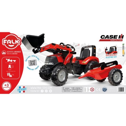 FALK Traktor Case na Pedały z Łyżką i Przyczepką Czerwony od 3 Lat FALK Traktor Case na Pedały z Łyżką i Przyczepką Czerwony od 3 Lat