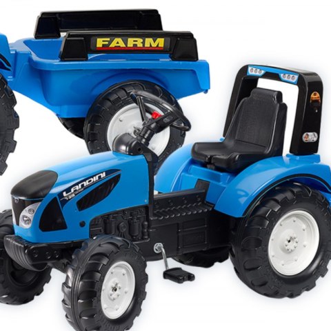 FALK Traktor Landini Niebieski na Pedały z Przyczepką od 3 Lat FALK Traktor Landini Niebieski na Pedały z Przyczepką od 3 Lat