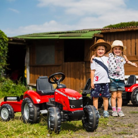 FALK Traktor Massey Ferguson Czerwony na Pedały z Przyczepką od 3 Lat FALK Traktor Massey Ferguson Czerwony na Pedały z Przyczepką od 3 Lat