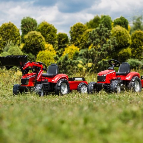 FALK Traktor Massey Ferguson Czerwony na Pedały z Przyczepką od 3 Lat FALK Traktor Massey Ferguson Czerwony na Pedały z Przyczepką od 3 Lat