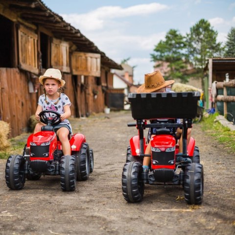 FALK Traktor Massey Ferguson Czerwony na Pedały z Przyczepką od 3 Lat FALK Traktor Massey Ferguson Czerwony na Pedały z Przyczepką od 3 Lat