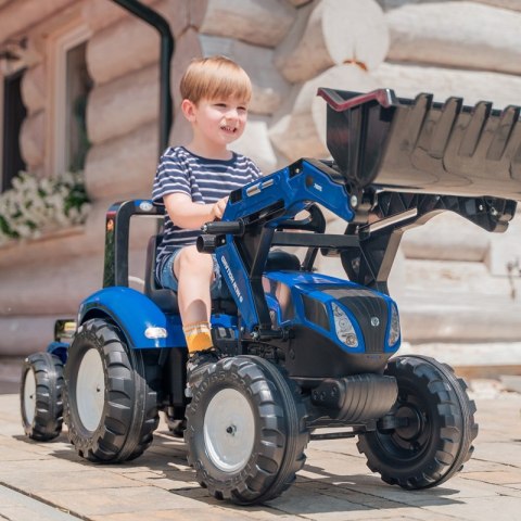 FALK Traktor New Holland Niebieski na Pedały z Przyczepką od 3 Lat FALK Traktor New Holland Niebieski na Pedały z Przyczepką od 3 Lat