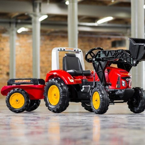FALK Traktor Red Supercharger na Pedały z Przyczepą od 3 Lat FALK Traktor Red Supercharger na Pedały z Przyczepą od 3 Lat