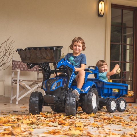 FALK Traktorek New Holland na Pedały Niebieski z Przyczepką od 3 Lat FALK Traktorek New Holland na Pedały Niebieski z Przyczepką od 3 Lat
