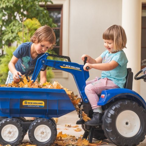 FALK Traktorek New Holland na Pedały Niebieski z Przyczepką od 3 Lat FALK Traktorek New Holland na Pedały Niebieski z Przyczepką od 3 Lat