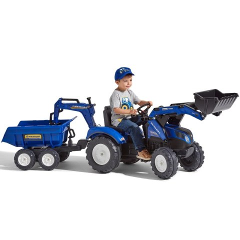 FALK Traktorek New Holland na Pedały Niebieski z Przyczepką od 3 Lat FALK Traktorek New Holland na Pedały Niebieski z Przyczepką od 3 Lat