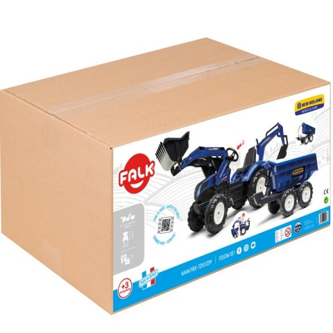 FALK Traktorek New Holland na Pedały Niebieski z Przyczepką od 3 Lat FALK Traktorek New Holland na Pedały Niebieski z Przyczepką od 3 Lat