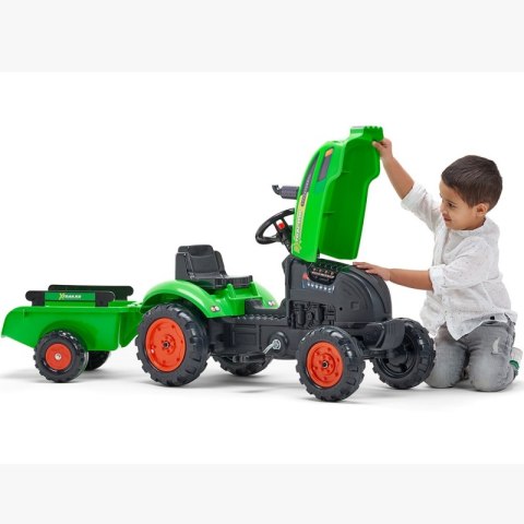 FALK Traktorek X Tractor Zielony z Przyczepką Klakson od 2 Lat FALK Traktorek X Tractor Zielony z Przyczepką Klakson od 2 Lat