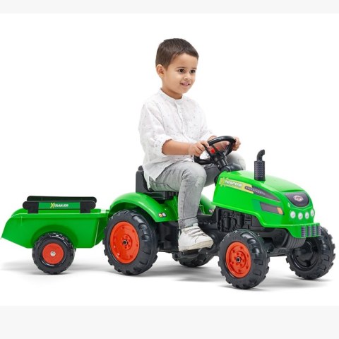 FALK Traktorek X Tractor Zielony z Przyczepką Klakson od 2 Lat FALK Traktorek X Tractor Zielony z Przyczepką Klakson od 2 Lat