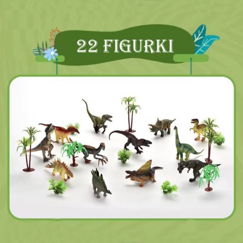 WOOPIE Zestaw Park Dinozaurów Figurki + Mata i Akcesoria 23 el. WOOPIE Zestaw Park Dinozaurów Figurki + Mata i Akcesoria 23 el.