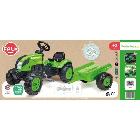 FALK Country Farmer Traktorek na Pedały z Przyczepką Zielony 2-5 lat FALK Country Farmer Traktorek na Pedały z Przyczepką Zielony 2-5 lat