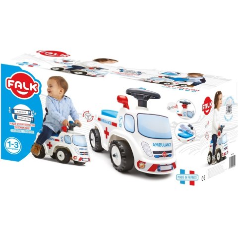 FALK Jeździk Samochód Ambulans z Klaksonem od 1 roku FALK Jeździk Samochód Ambulans z Klaksonem od 1 roku