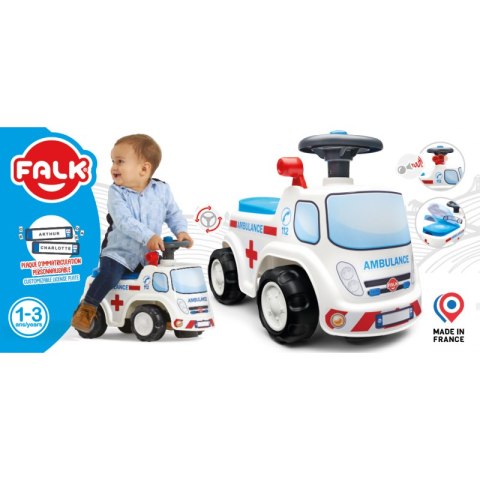 FALK Jeździk Samochód Ambulans z Klaksonem od 1 roku FALK Jeździk Samochód Ambulans z Klaksonem od 1 roku