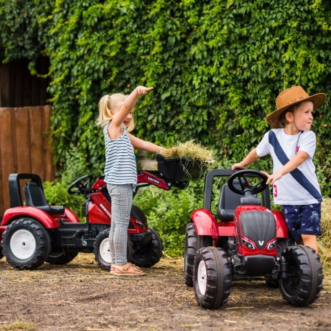 FALK Traktor Valtra Bordowy na Pedały z Przyczepką i Łyżką od 3 Lat FALK Traktor Valtra Bordowy na Pedały z Przyczepką i Łyżką od 3 Lat