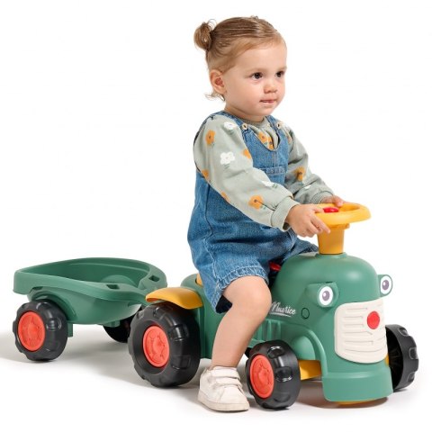 FALK Traktorek Baby Maurice Zielony Vintage z Przyczepką od 1 roku FALK Traktorek Baby Maurice Zielony Vintage z Przyczepką od 1 roku