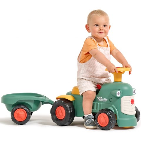 FALK Traktorek Baby Maurice Zielony Vintage z Przyczepką od 1 roku FALK Traktorek Baby Maurice Zielony Vintage z Przyczepką od 1 roku